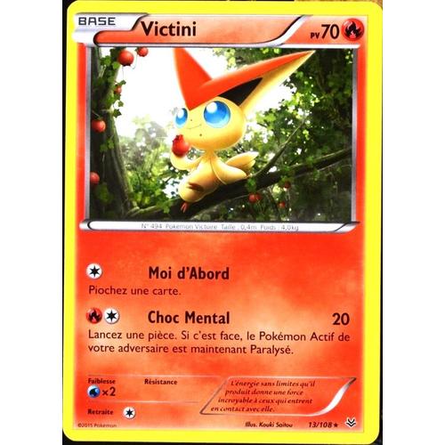 Carte Pokémon 13/108 Victini 70 Pv - Rare Xy06 Ciel Rugissant Neuf Fr