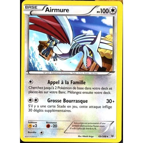 Carte Pokémon 69/108 Airmure 100 Pv - Rare Xy06 Ciel Rugissant Neuf Fr