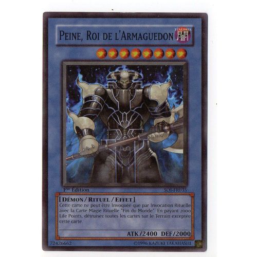 Yu-Gi-Oh! - Peine, Roi De L'armaguedon, 1er Édition, Soi-Fr035 Foil Super Rare