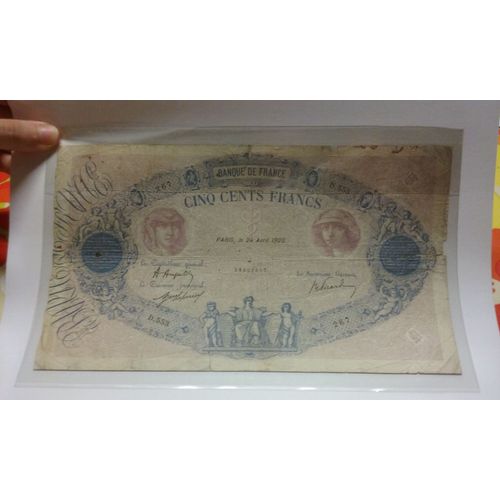 Billet 500 Frs Rose Et Bleu Type 1888 Du 24.04.1920