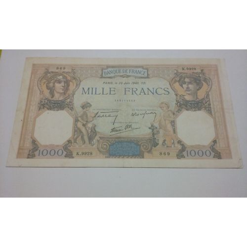 Billet 1000 Frs Céres Et Mercure Du 28.06.1940