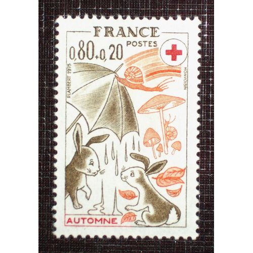 France N° 1861 Neuf Sans Charnière De 1975 - 80c+20c « Croix-Rouge : Les Saisons (LAutomne) » 