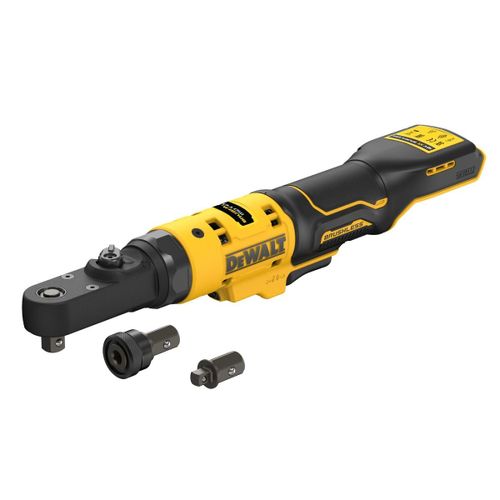 Clé à cliquet DEWALT XR 12V Brushless - Batteries 2 x 3.0Ah - Têtes interchangeables 1/4', 3/8' et porte-embout hexagonal 1/4' - DCF500L2G-QW