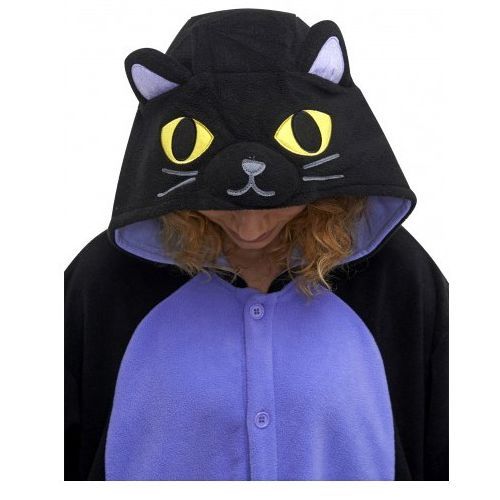 Nouveauté Combinaison Animaux Pyjama Kigurumi Grenouillère Licorne Rose Bleu Chat  Adulte Ado Taille S M L Xl Pour Déguisement Détente Festival Carnaval Envoie Paris Bonne Qualité Black Sugar 