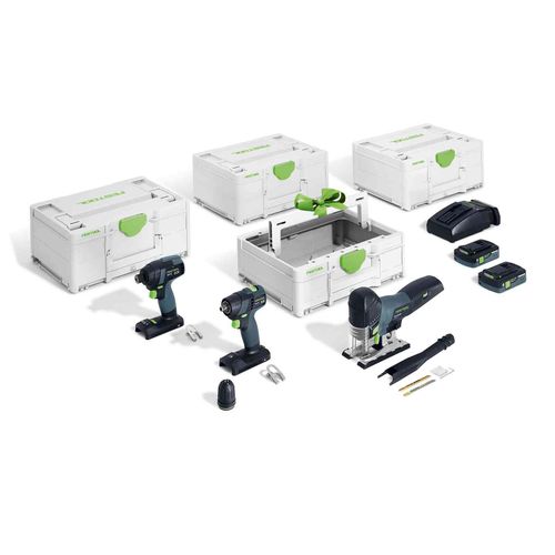 Kit Combo sans fil FESTOOL Montage - TID 18 + TXS 18 + PSC 420 + TB M 137 - 578026