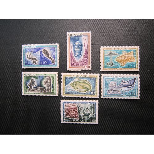 Monaco. Exposition L Homme Sous La Mer A Monaco. (1962). Timbres N° 591 A 597