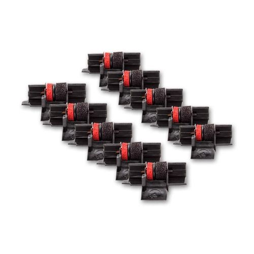 vhbw 10x Rouleaux d'encre noir-rouge compatible avec Toshiba BC 1222 calculatrice de poche, caisse enregistreuse