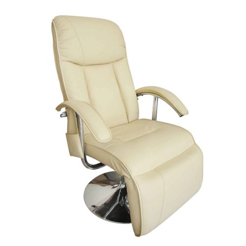 Vidaxl Fauteuil De Massage Blanc Crème Similicuir