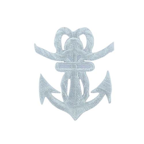 Patch Ecusson Brodé Drapeau Backpack Ancre Marine Blanche  Thermocollant