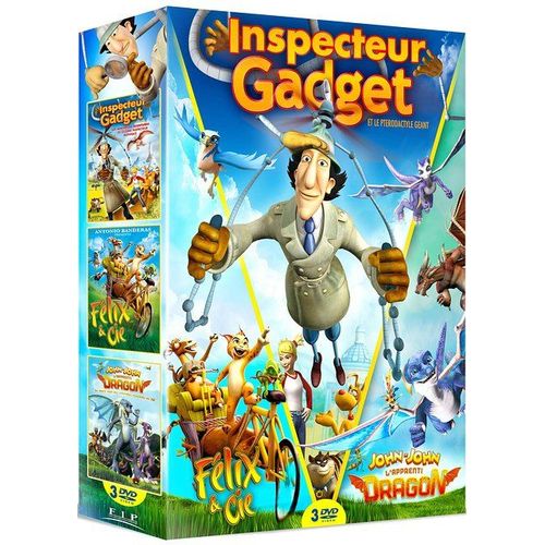 Félix Et Cie + Gadget 3d - Inspecteur Gadget Et Le Ptérodactyle Géant + John John, L'apprenti Dragon - Pack