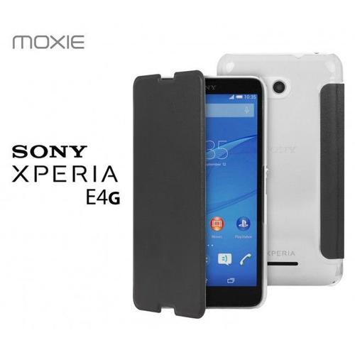 Etui Folio Ultra Fin Moxie Cover Noir Pour Sony Xperia E4g