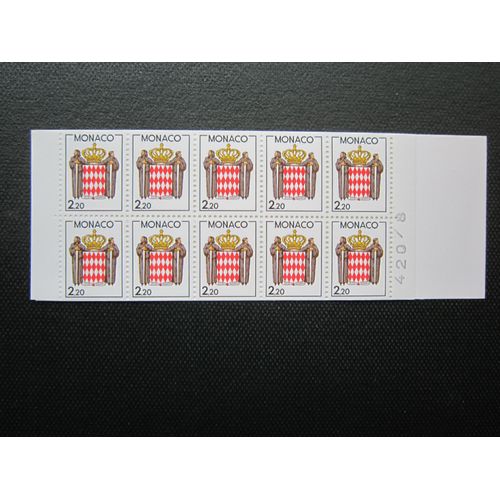 Monaco. Carnet N°1. Serie Courante. Armoiries Stylisees (1987)