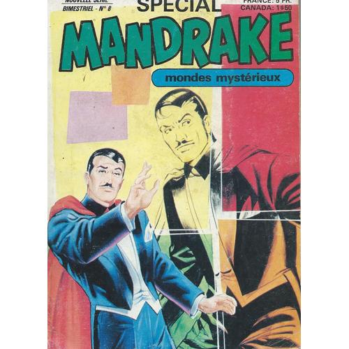 Mondes Mystérieux : Spécial Mandrake N° 8 ( 2ème Semestre 1977 ) : " L'homme Aux Insectes " ( Mandrake - Captain Kate - Gervais - Dick Canon ) + 2 Autocollants Ronds (Mandrake - Le Fantôme Du Bengale)