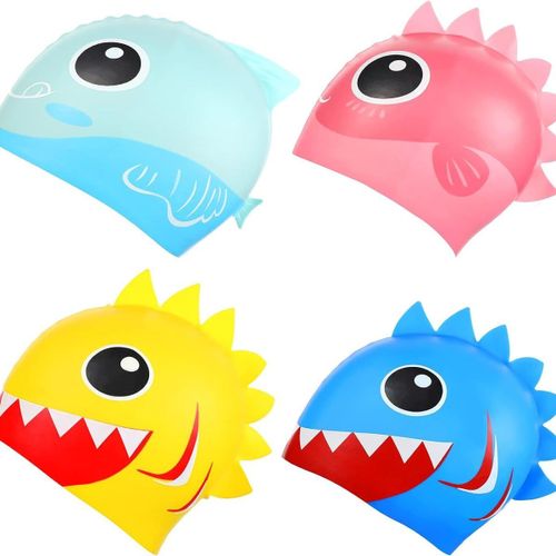 Bonnet De Bain 4 Pièces Pour Enfants De 5 À 10 Ans, Joli Design En Carton Goodnice