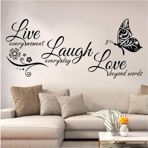 Autocollant mural en vinyle, Art vivre chaque instant, rire chaque jour, amour au-delà des mots goodnice