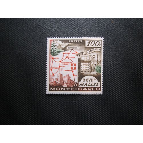 Monaco. Timbre N°491. 27eme Rallye Automobile De Monte Carlo (1958)