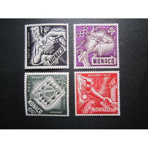 Monaco. Poste Aerienne. Timbres N°51 A 54.  Jeux Olympiques D Helsinki (1953)