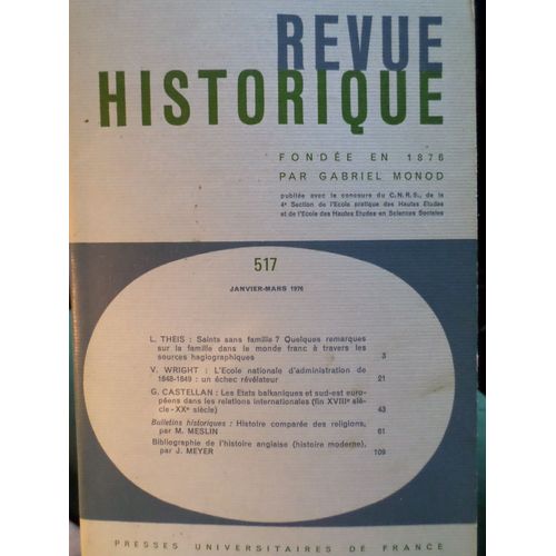 Revue Historique Fondée En 1876 N 509 Janvier - Mars 1974 Jean Ii Armement Moyen Age
