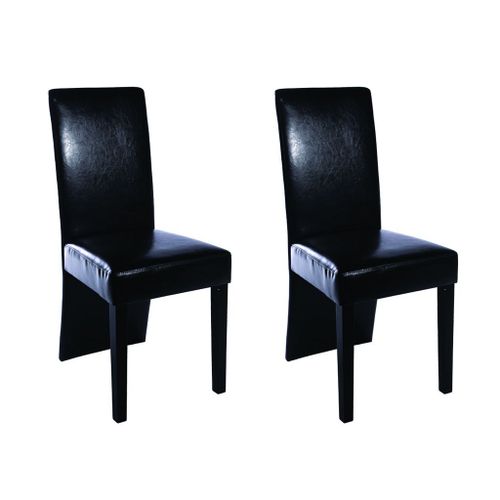 Chaises De Salle À Manger 2 Pcs Noir Similicuir