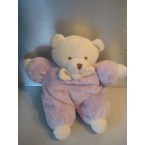 Doudou Peluche Ours Mauve Violet Cmp 26 Cm
