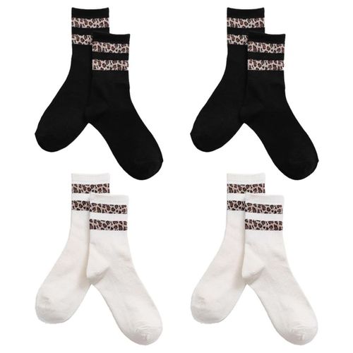 Chaussettes Thermiques D'hiver En Laine, Chaussettes De Randonnée, Barres Noires*2 + Barres Blanches*2 Goodnice