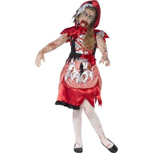 Déguisement zombie chaperon rouge fille Halloween, Taille 10 Ã 12 ans