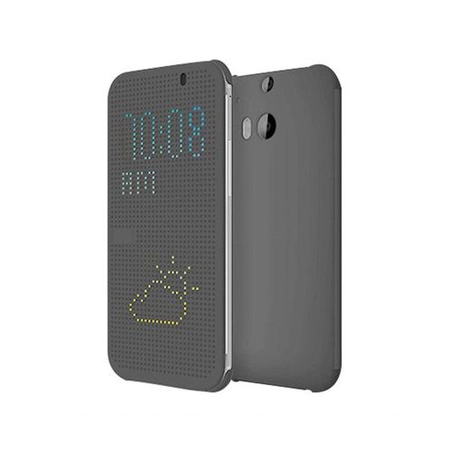 Coque/Housse Htc One M8 - Étui Etui À Rabat Dot View - Gris