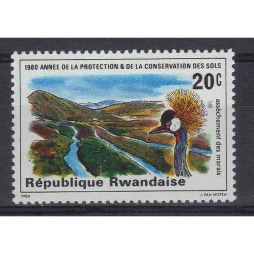 Rwanda 1981 : Année De La Protection Et De La Conservation Des Marais : Oiseau : Grue - Timbre Neuf **