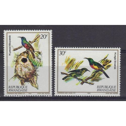 Rwanda 1983 : Faune : Oiseaux : Souïmangas - Série De 2 Timbres Neufs **