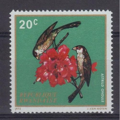 Rwanda 1972 : Oiseaux : Astrild Ondule - Timbre Neuf **