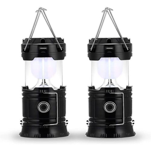 Lampe De Camping Led, Prise Solaire Et Rechargeable, Avec Batterie Externe, Étanche Et Goodnice