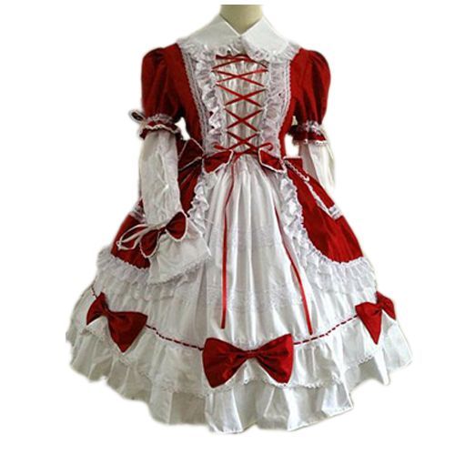 Superbe Robe Gothique Lolita Coton Noir Blanc Rose Rouge Sweet Lolita Poupée Doll Mignon Bonne Qualité Envoie Paris Fabrication Unique Costume  Kawaï Mode Japonaise Convention Soirée Black Sugar 
