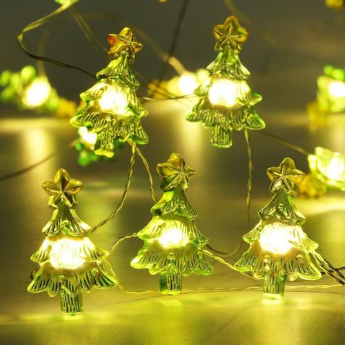 Guirlande Lumineuse Sapin De Noël 20 Leds - Fil Argenté 2m Pour Décoration Festive Goodnice