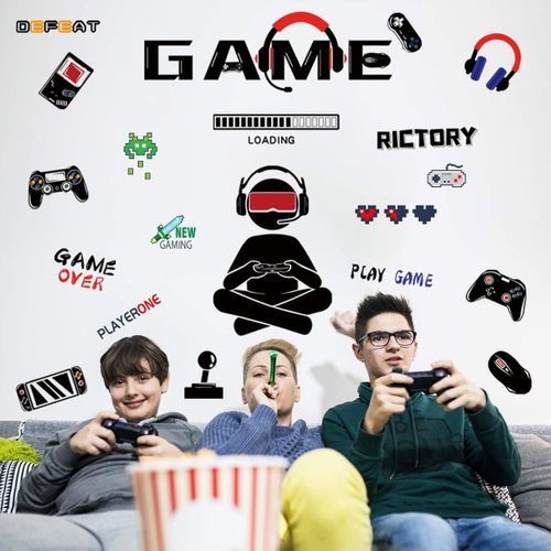 Décalcomanie Murale De Jeu, Décalcomanie Murale De Jeu Vidéo, Décalcomanie Murale Vinyl Video Gamer Boy Goodnice