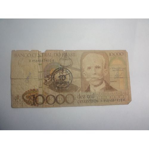 Billet 10 000 Cruzados Réctifié À 10 Cruzados Brésil