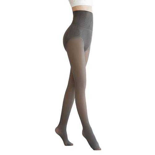 Collants Chauds Taille Haute Nid D'abeille 450g Gris Grande Taille Goodnice