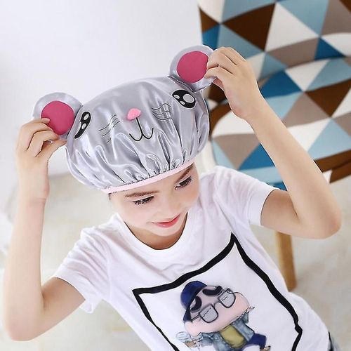 Bonnet De Douche Imperméable À Double Couche Pour Enfants, Dessin Animé, Mignon Goodnice