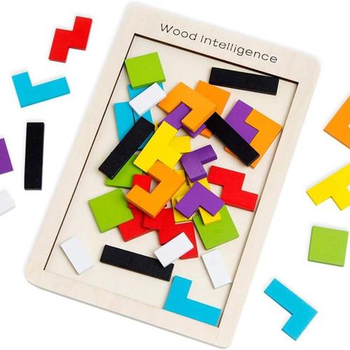 Jouet Puzzle En Bois Tetris À Partir De 3 Ans Pour Garçons Puzzles En Bois Tetris Tangram Goodnice