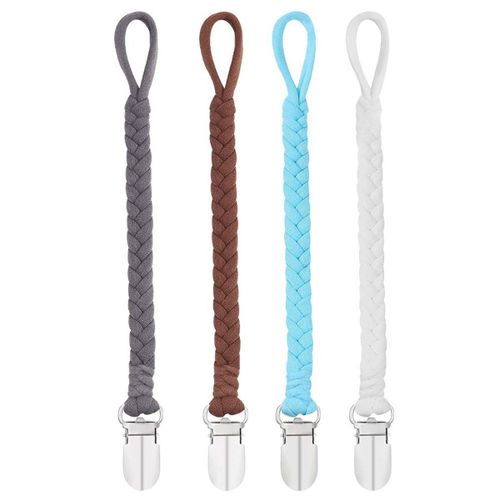 Basicslife Lot de 4 chaînes tétine pour bébé sans BPA, ensemble de linge de lit, convient à tous goodnice
