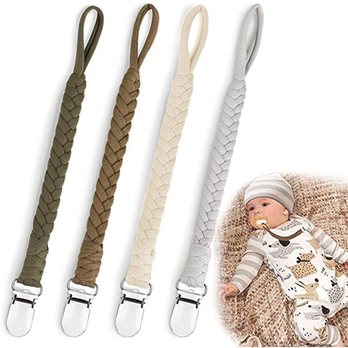 Basicslife Lot de 4 chanes ttine pour bb sans BPA, ensem... - 5