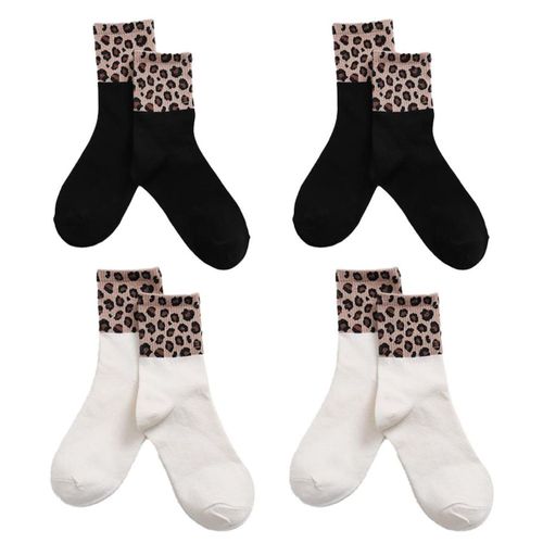 Chaussettes Thermiques D'hiver En Laine, Chaussettes De Randonnée, Chaussettes D'extérieur Tricotées, Noires * 2 + Blanches * 2 Goodnice