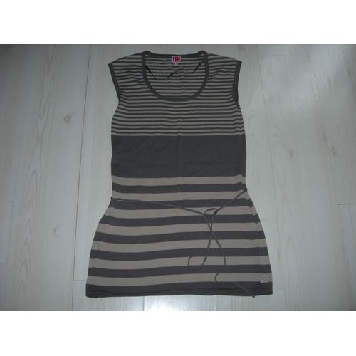 Tunique Dorotennis Taille 40 Rayée Marron Et Beige En Jersey De Coton