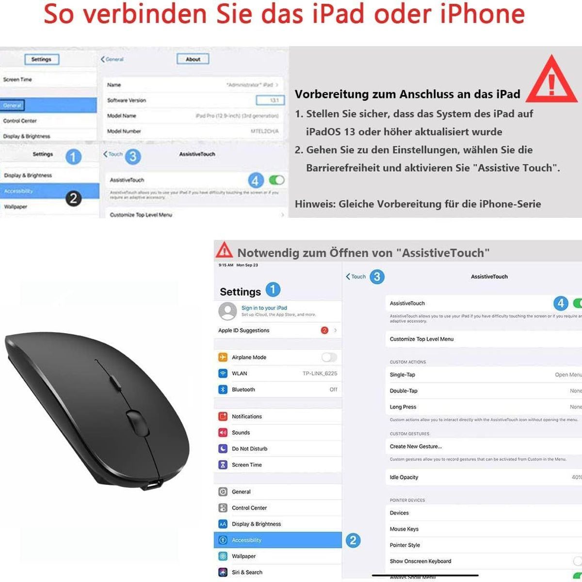 Souris Bluetooth sans fil pour MacBook goodnice - 5