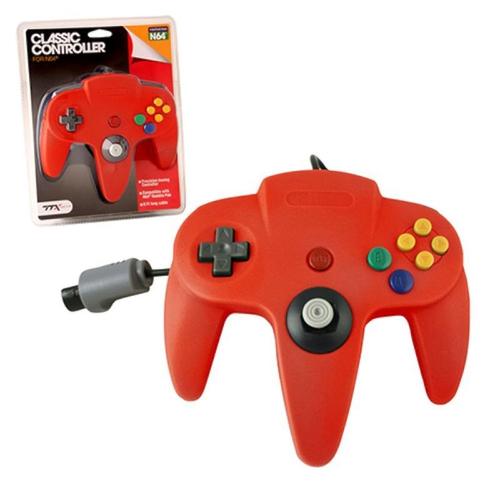 Manette Pad Joystick Filaire Pour Console Nintendo 64 N64 - Rouge