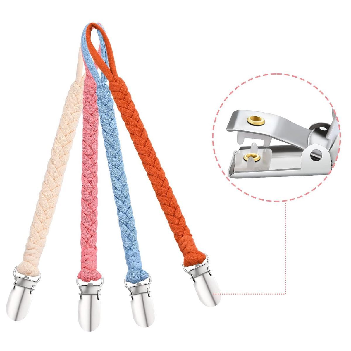 Basicslife Lot de 4 chanes ttine pour bb sans BPA, ensem... - 4