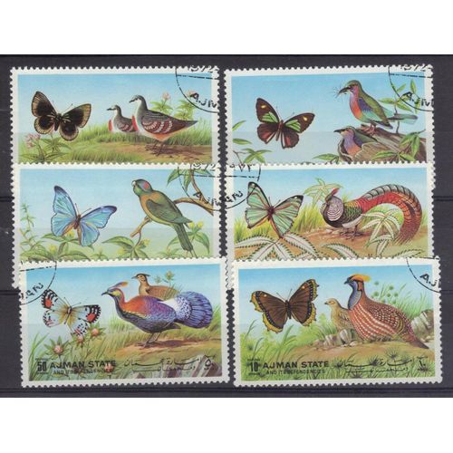 Ajman 1985 : Oiseaux Divers - Série De 6 Timbres Oblitérés