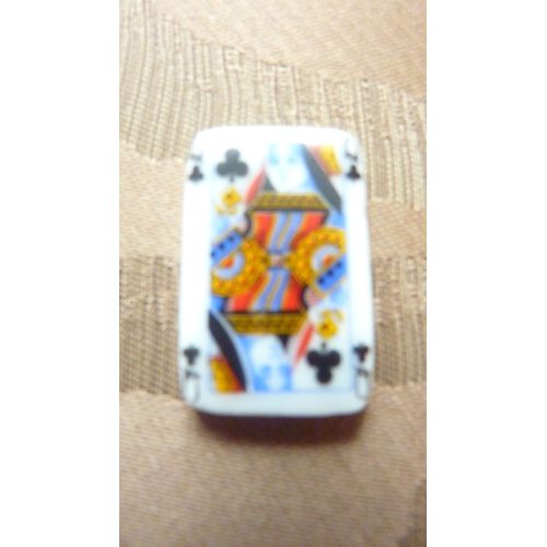 Fève Lenôtre Rare = Carte À Jouer : La Dame De Trèfle Avec Inscription Au Verso " Lenôtre Paris 1990 "