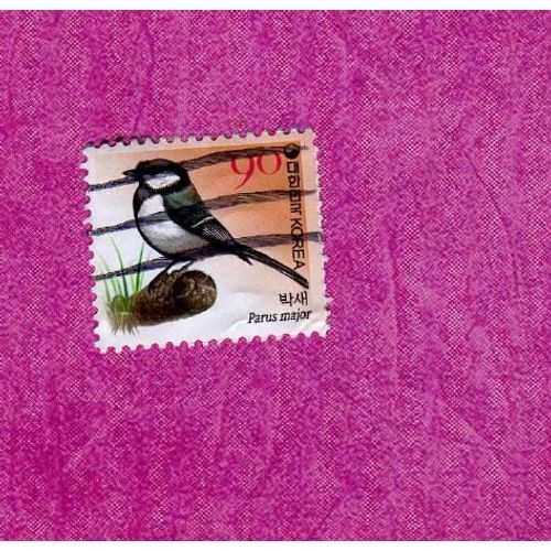 Timbre Corée Korea Mésange Charbonnière Parus Major 2006