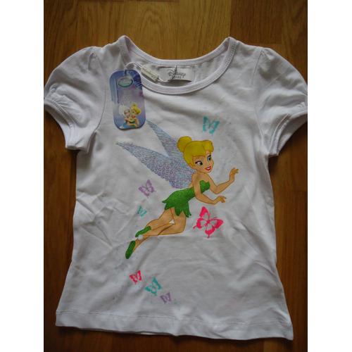 T-Shirt Clochette De Disney 3/4 Ans Neuf