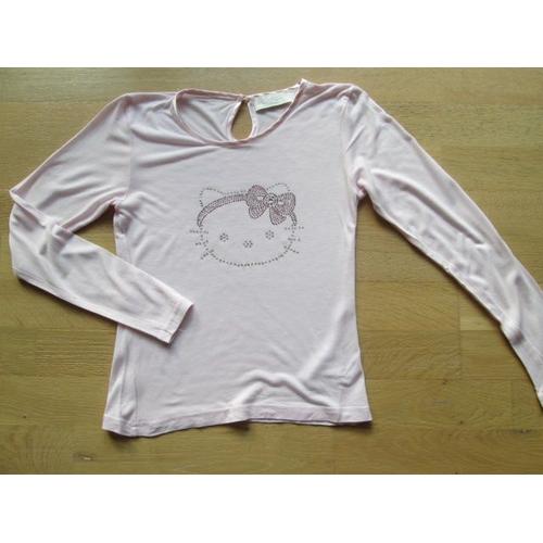 T-Shirt Rose À Strass Hello Kitty By Victoria Couture 10 Ans